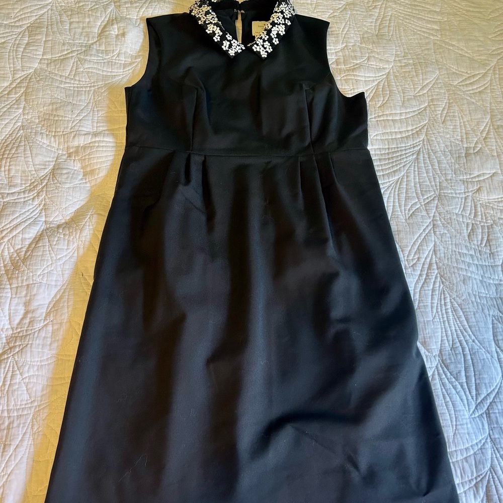 Kate Spade Black Dress with Embellished Collar